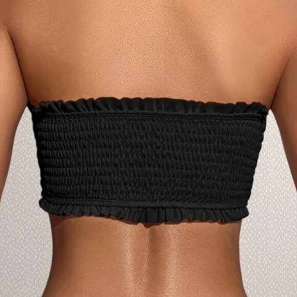 Bikini top - Smocked Ruffle Design With Front tie - Picture 2 of 3